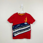 Load image into Gallery viewer, Mini Boden Short Sleeve Red Applique Keyboard T-Shirt 7-8
