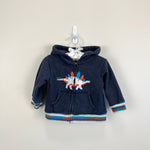 Load image into Gallery viewer, Hatley Strolling Stegosaurus Baby Hoodie Blue 9-12 Months
