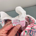 Load image into Gallery viewer, Vintage Allison Ann Smocked Pink Floral Stripe Romper 6-9 Months
