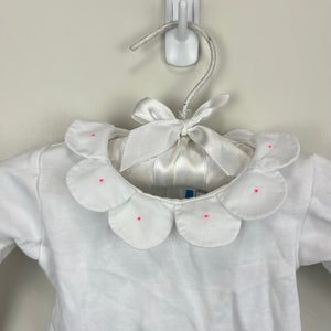 Jacadi Paris White Petal Collar Bodysuit 6 Months