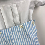 Load image into Gallery viewer, Vintage Monday's Child Blue Stripe Buster Suit Romper 24 Months USA
