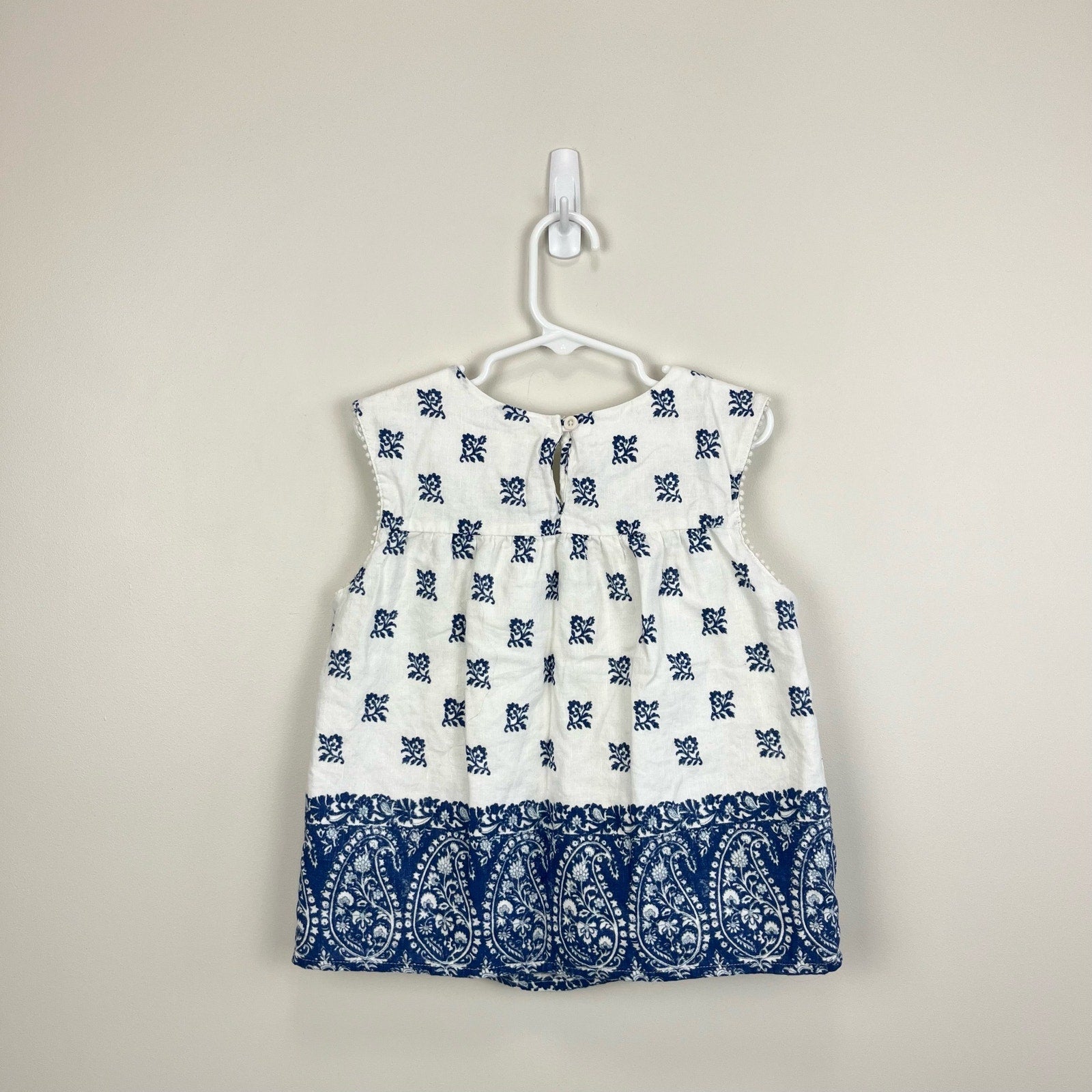 Gap Kids Blue & White Floral Tank Top Medium (8)