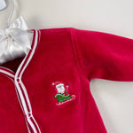Load image into Gallery viewer, Kissy Kissy Red Velour Christmas Footie 0-3 Months
