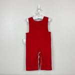 Load image into Gallery viewer, Mom &amp; Me Festive Red Longall Overalls 6 Months NWT
