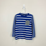 Load image into Gallery viewer, Joules Blue and White Striped Tee 5-6
