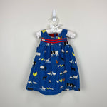 Load image into Gallery viewer, Mini Boden Blue Corduroy Farm Pinnie Dress 12-18 Months
