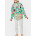 Load image into Gallery viewer, Lilly Pulitzer Girls UPF 50+ Little Skipper Popover Multi Lets Get Together L 8-10
