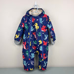 Load image into Gallery viewer, Mini Boden Snowsuit Starboard Blue Dragons Waterproof 12-18 Months

