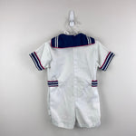 Load image into Gallery viewer, Vintage White Sailor Suit Romper 18 Months
