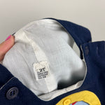 Load image into Gallery viewer, Vintage Navy Blue Sailboat Shortall Romper 2T

