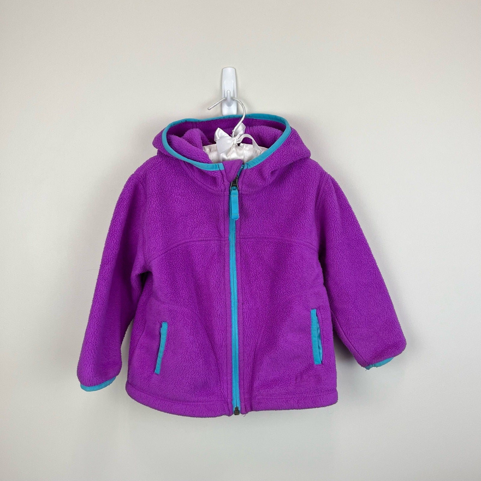 L.L. Bean Girls Purple Hooded Fleece Jacket 2T