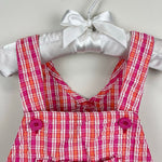 Load image into Gallery viewer, Vintage OshKosh B'gosh Pink Orange Plaid Flower Shortall 2T
