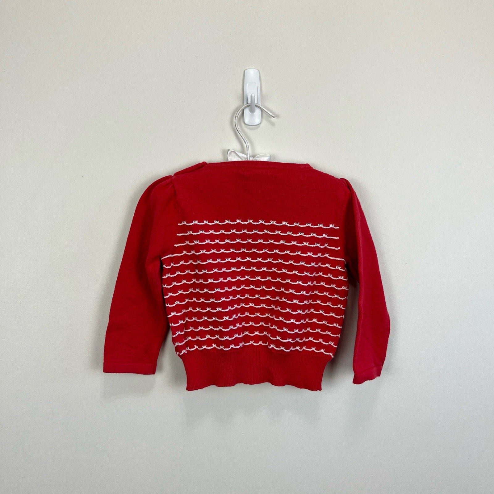 Janie and Jack Scallop Stripe Red Sweater 18-24 Months