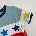 Load image into Gallery viewer, Colourblock Raglan T-shirt	Misty Blue/Strawberry Tart Red 5-6
