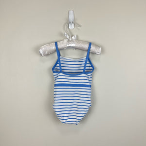 Jacadi Paris Blue Stripe Bow Bathing Suit 12 Months