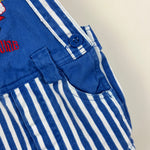 Load image into Gallery viewer, Vintage Okie Dokie Blue Striped Shortall Romper 12 Months

