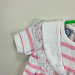 Load image into Gallery viewer, Vintage Little Lindsey Pink Striped Romper 0-6 Months
