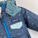 Load image into Gallery viewer, Patagonia Reversible Tribbles Hoody Jacket Blue Gray Stars 2T
