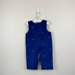 Load image into Gallery viewer, Classic Prep Childrenswear Tucker Overalls Bright Navy with Skier 6-9 Months NWT
