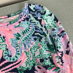 Load image into Gallery viewer, Lilly Pulitzer Girls Sammy Pajama Set Hi Tide Navy Bringing Mermaid Back 4T
