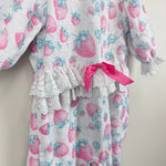 Load image into Gallery viewer, Vintage Carter's Lace Ruffle Strawberry Footie Romper 3-6 Months USA
