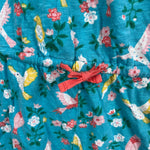 Load image into Gallery viewer, Mini Boden Blue Tropical Bird Floral Romper Playsuit 6-7
