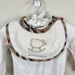 Load image into Gallery viewer, Burberry Baby White Footie &amp; Bib Set 6 Months
