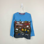 Load image into Gallery viewer, Mini Boden Educational Graphic T-shirt Surfboard Blue Ground Layers 6-7
