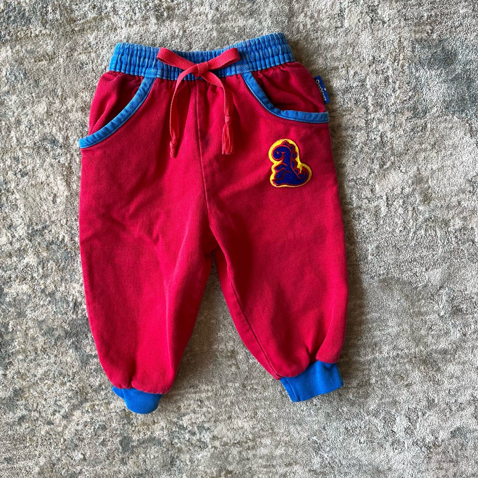 Vintage OshKosh B'gosh Red Dinosaur Pants 24 Months USA