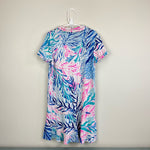 Load image into Gallery viewer, Lilly Pulitzer Girls Mini Sadie Polo Dress Crew Blue Tint Kaleidoscope Coral L 8-10
