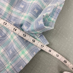 Load image into Gallery viewer, Vintage Blue Green Plaid Teddy Bear Suspender Shorts 18 Months USA
