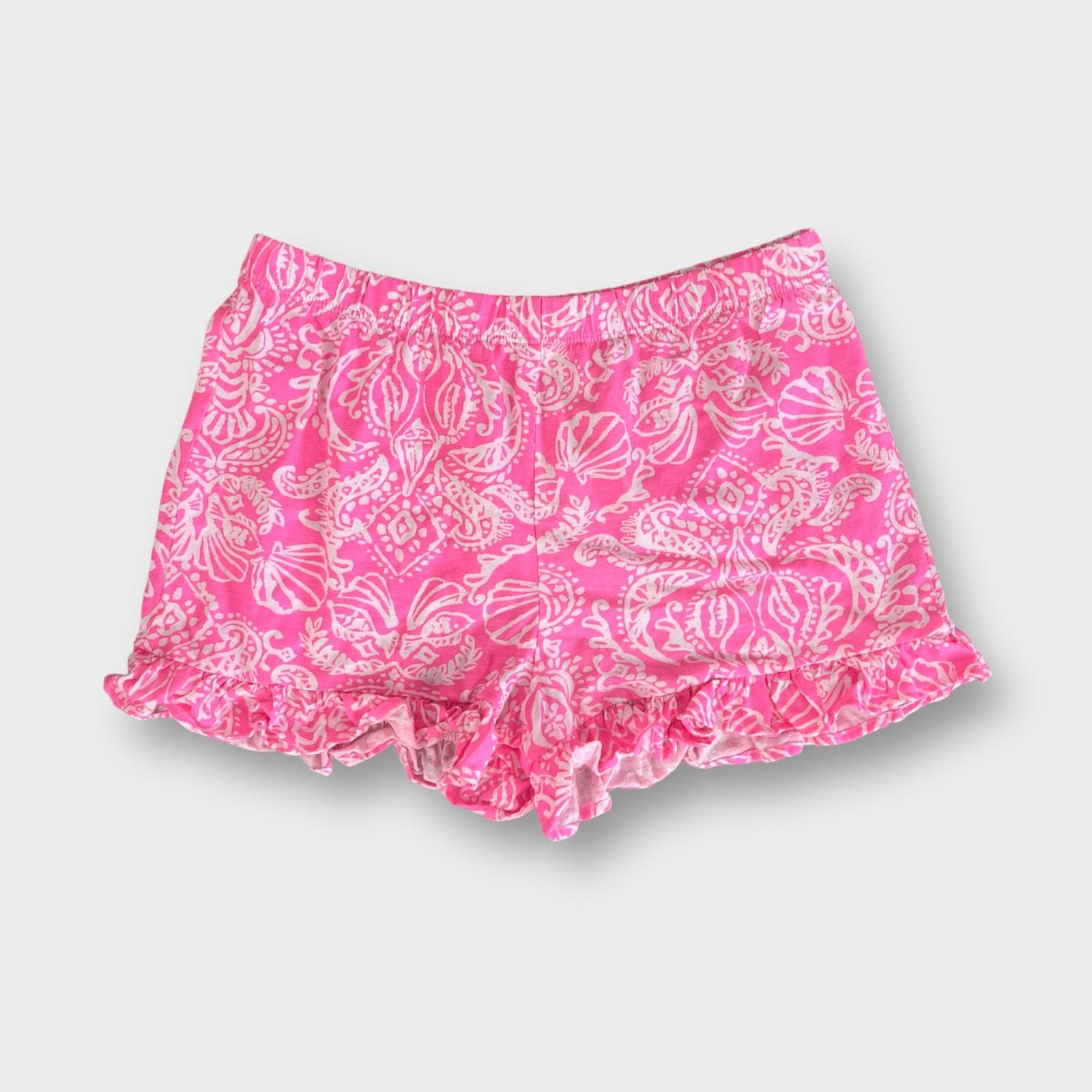 Lilly Pulitzer Girls Pink Pull On Ruffle Shorts Large 8-10