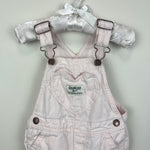 Load image into Gallery viewer, OshKosh B'gosh Pale Pink Heart Bib Overalls 12 Months
