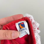 Load image into Gallery viewer, Vintage Carter's Red Velvet Footie 6 Months USA
