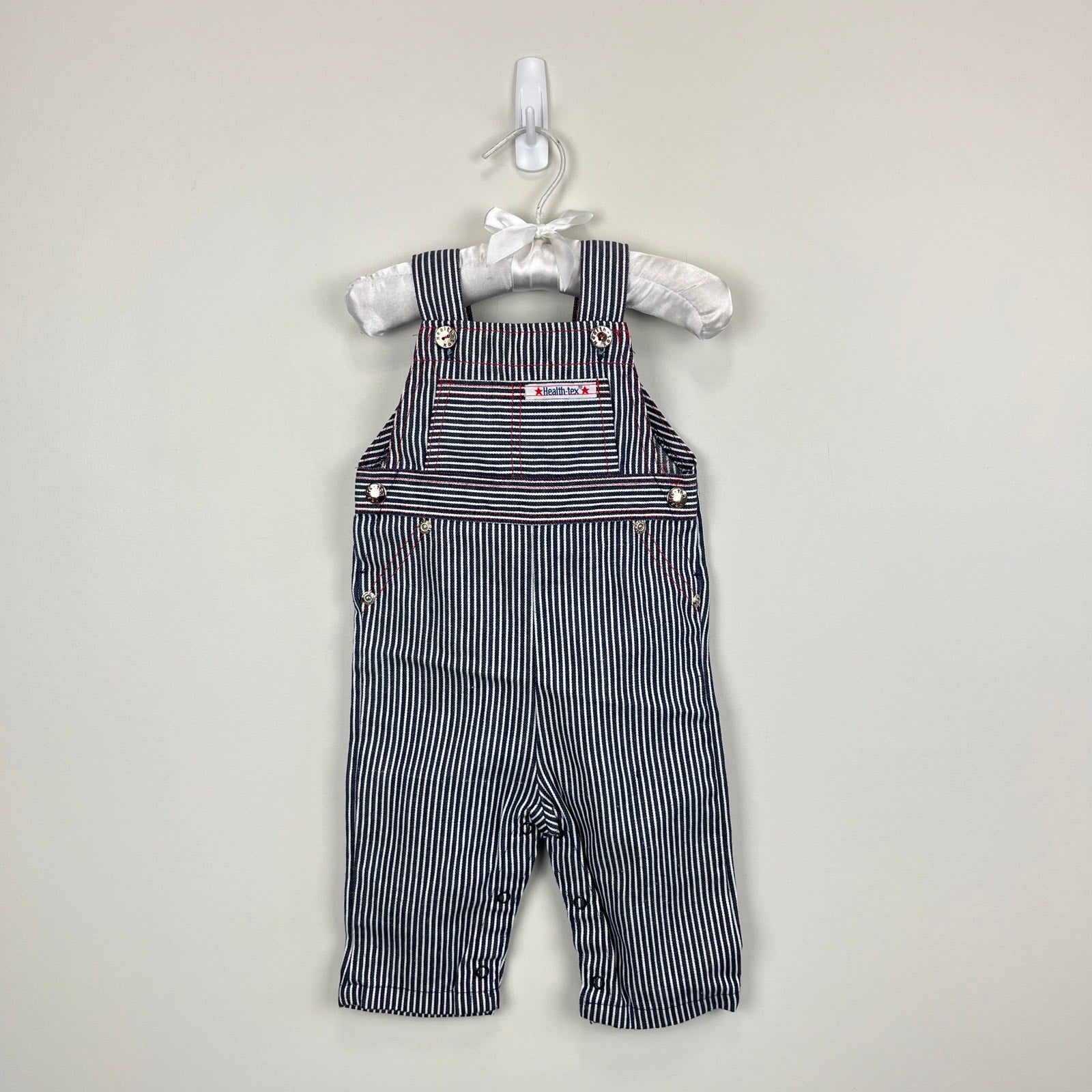 Vintage Healthtex Striped Overalls 9 Months USA