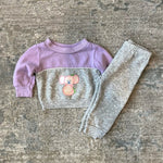 Load image into Gallery viewer, Vintage Kids World Purple Gray Koala Sweatsuit 12 Months
