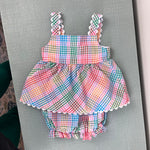 Load image into Gallery viewer, Little English Evie Bloomer Set Preppy Plaid 6 Months
