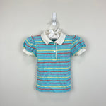 Load image into Gallery viewer, Vintage Healthtex Rainbow Stripe Short Sleeve Polo Shirt 2T USA
