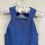 Load image into Gallery viewer, Jacadi Paris Chambray Blue Shortalls 6 Months NWT
