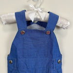 Load image into Gallery viewer, Jacadi Paris Chambray Blue Shortalls 6 Months NWT
