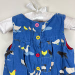 Load image into Gallery viewer, Mini Boden Blue Corduroy Farm Pinnie Dress 12-18 Months
