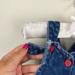 Load image into Gallery viewer, Vintage OshKosh B&#39;gosh Blue Jean Plaid Overalls 18 Months USA
