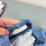 Load image into Gallery viewer, Mini Boden Chambray Ruffle Heart Dungarees 12-18 Months
