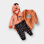 Load image into Gallery viewer, Little Me Halloween Pumpkin Set 9 Months
