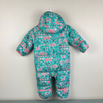 Load image into Gallery viewer, Columbia Snuggly Bunny Bunting Down Snow Suit Pink Green Animals 6-12

