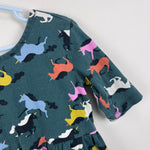 Load image into Gallery viewer, Hanna Andersson Green Galloping Horse Dress 130 cm 8
