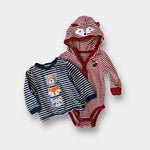 Load image into Gallery viewer, Little Me Striped Fall Shirt Bundle 12 Months
