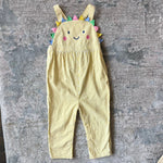 Load image into Gallery viewer, Mini Boden Sunshine Woven Dungarees Ivory Daffodil Sun 2-3
