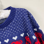 Load image into Gallery viewer, Vintage Girls Navy Blue Teddy Bear Sweater
