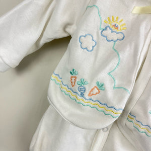 Vintage Doe-Spun Bunny Romper Set 6-9 Months